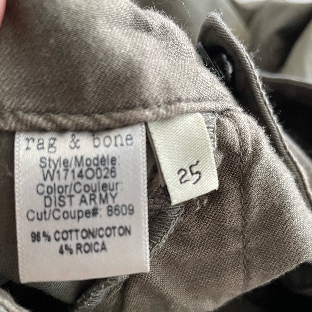 Rag & Bone Skinny Khaki Green Cargo Pants - Picture 10 of 12